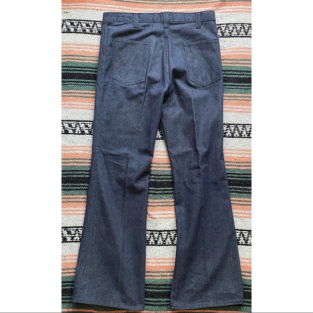 Vintage zayre dark wash 1970s straight with flat denim jeans 36 x 31 - Picture 3 of 5